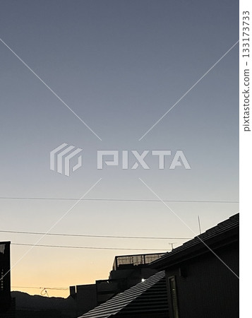 Early morning residential area, quiet sky and rooftops Early morning residential area, quiet sky and rooftops 133173733