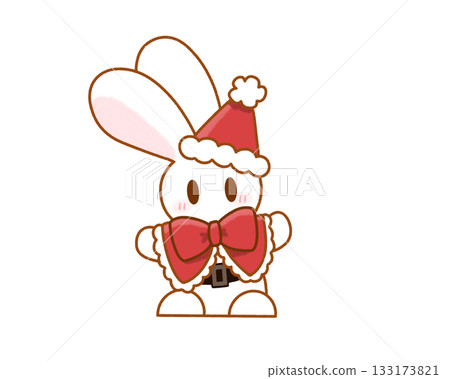 A rabbit dressed as Santa Claus A rabbit dressed as Santa Claus 133173821