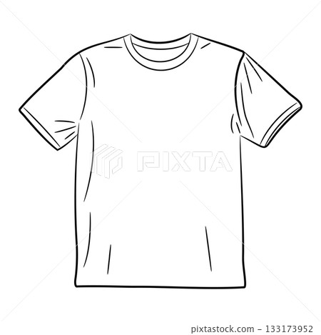 t-shirt, template one, sketch of black art brush lines 133173952