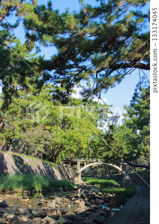 秋季清澈的宿川河水(兵庫縣西宮市) 秋季清澈的宿川河水(兵庫縣西宮市) 133174045