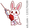 兔子拿著注射器 133174100
