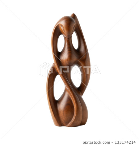 Modern abstract carved wooden sculpture of two lovers family figurine for home interior decor Modern abstract carved wooden sculpture of two lovers family figurine for home interior decor 133174214
