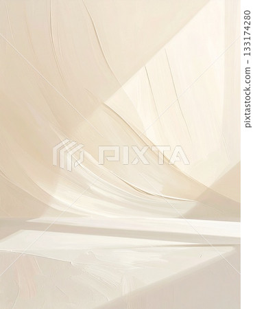 The warm beige acrylic wall is the background for the powdery, completely matte texture. Soft natural light is diffused. 133174280