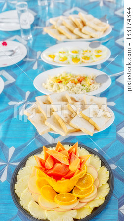A healthy breakfast on the table, selective focus. A healthy breakfast on the table, selective focus. 133174344
