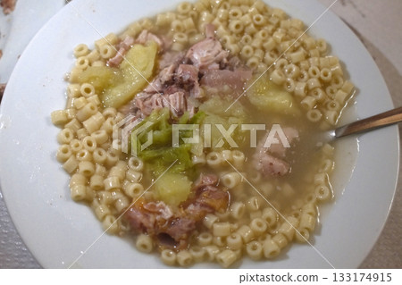 typical spanish and catalan soup for christmas 133174915