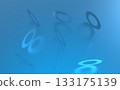 Abstract 3D Blue Background With Floating Rings and Shadows 133175139