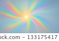 棱鏡般的旭日背景，柔和的彩虹光 133175417