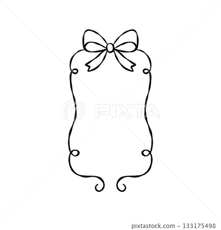 Whimsical frame with bow coquette border for bachelorette decor 133175498