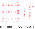 Set of red arrows made of geometric dots 133175501