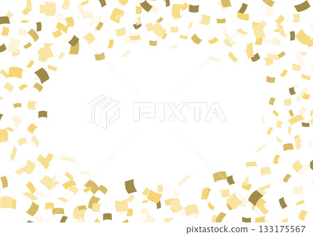 金色紙屑背景框，向量 png 格式，白色背景 133175567