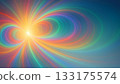 抽象藝術背景，帶有彩虹光暈（生動的紋理） 133175574