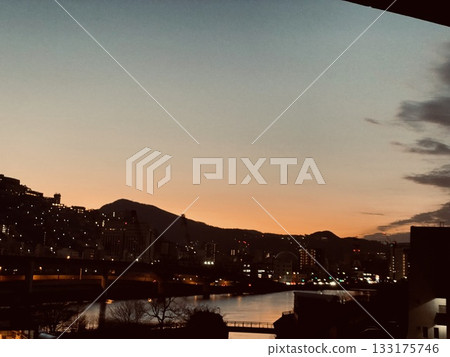 Nagasaki sunrise seen from the hotel 133175746