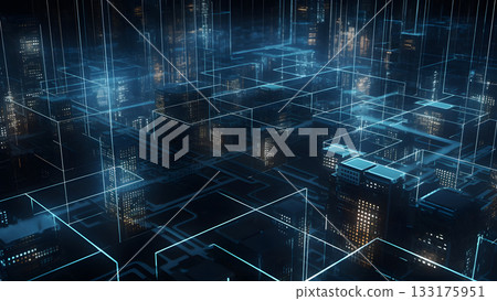 abstract graphical digital data on dark background, neural network generated image abstract graphical digital data on dark background, neural network generated image 133175951