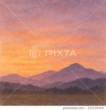 Light Series: Sky and mountains dyed at dusk Light Series: Sky and mountains dyed at dusk 133176549