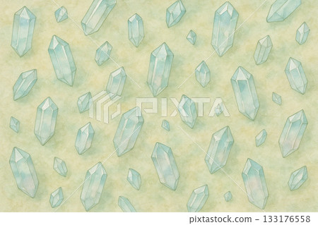 礦物系列：水彩圖案，點綴著散落的礦物。 133176558