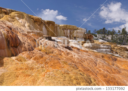 Mammoth hot springs in Yellowstone National Park, Wyoming 133177092