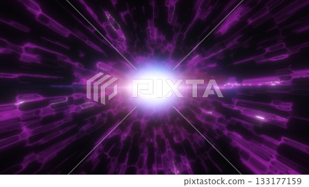 Purple glowing energy vortex with bright core and radiating abstract light streams Purple glowing energy vortex with bright core and radiating abstract light streams 133177159