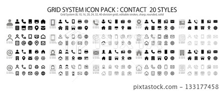A unified contact icon set (20 styles) 133177458