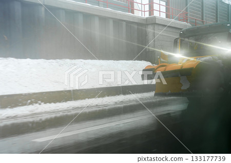 snow on the road 133177739