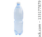 A plastic bottle with water and bubbles inside it. 133177879