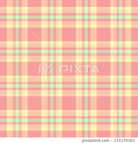 National vector textile plaid, mature tartan texture check. Display background fabric pattern seamless in orange and light colors. 133178103