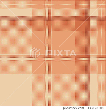 Purity texture background plaid, warmth seamless vector pattern. Underwear check textile fabric tartan in orange and light colors. Purity texture background plaid, warmth seamless vector pattern. Underwear check textile fabric tartan in orange and light colors. 133178108