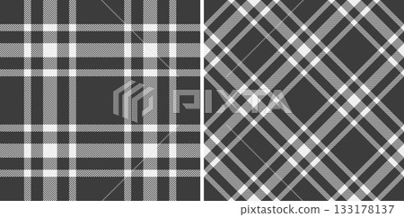 Tartan check vector of plaid pattern seamless with a background fabric texture textile. Set in monochrome colors. Valentines day gift ideas. Tartan check vector of plaid pattern seamless with a background fabric texture textile. Set in monochrome colors. Valentines day gift ideas. 133178137