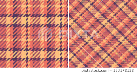Textile check fabric of texture vector plaid with a seamless tartan background pattern. Set in warm colors. Trousers for women. Textile check fabric of texture vector plaid with a seamless tartan background pattern. Set in warm colors. Trousers for women. 133178138