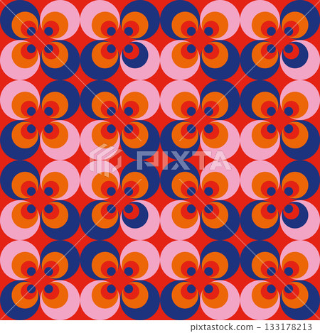 vintage geometric pattern with floral motif in the shape of circles vintage geometric pattern with floral motif in the shape of circles 133178213