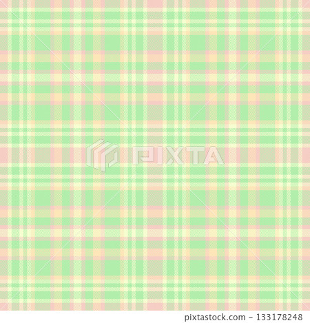 Geometric seamless texture textile, bold check tartan background. Teen plaid fabric pattern vector in light and green colors. 133178248