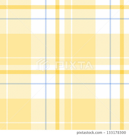 Bandanna plaid pattern seamless, womens fashion vector background texture. Scrapbook fabric check textile tartan in yellow and white colors. 133178300