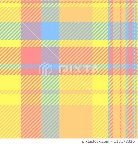 Pastel plaid pattern in yellow, coral, and blue. Versatile for backgrounds, textiles, apparel, or decorative use. A calming, modern aesthetic for design projects. Pastel plaid pattern in yellow, coral, and blue. Versatile for backgrounds, textiles, apparel, or decorative use. A calming, modern aesthetic for design projects. 133178320