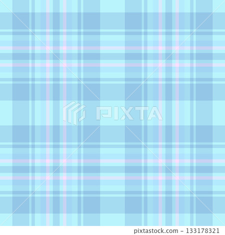 60s background vector plaid, costume texture check pattern. Regular textile seamless fabric tartan in cyan and light colors. 60s background vector plaid, costume texture check pattern. Regular textile seamless fabric tartan in cyan and light colors. 133178321