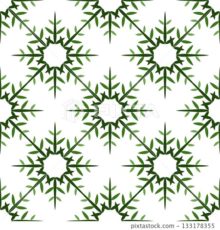 Christmas background of green snowflakes Winter stars seamless pattern Pattern of green snowflakes Christmas background of green snowflakes Winter stars seamless pattern Pattern of green snowflakes 133178355