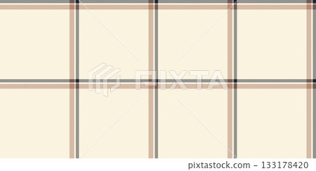 Indoor check pattern plaid, majestic vector seamless textile. Close up background texture tartan fabric in cornsilk and orange colors. 133178420
