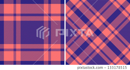 Check pattern fabric of plaid vector tartan with a texture seamless textile background. Set in space colors for apartment decor ideas. Check pattern fabric of plaid vector tartan with a texture seamless textile background. Set in space colors for apartment decor ideas. 133178515