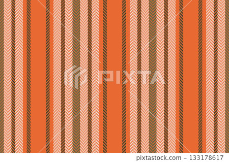 Durable lines vertical fabric, printing textile pattern texture. Fiber stripe seamless vector background in orange and light colors. Durable lines vertical fabric, printing textile pattern texture. Fiber stripe seamless vector background in orange and light colors. 133178617