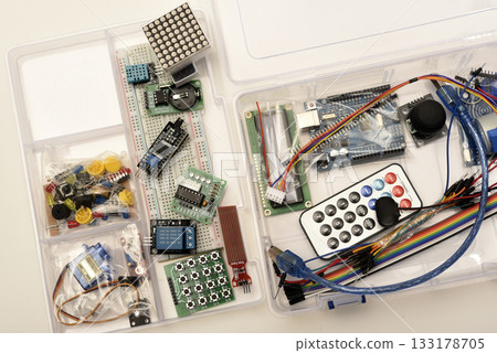 A children's kit for designing electronic devices. Amateur radio operator. A set for an electronics mug. 133178705