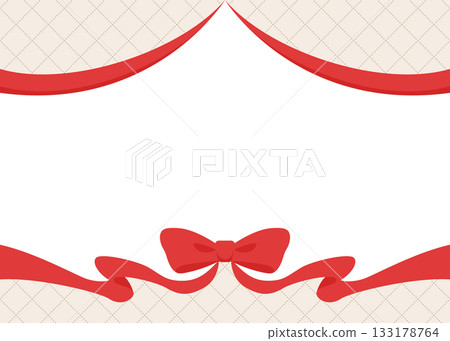 Ribbon decoration frame, background, diagonal grid pattern 133178764