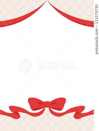 Ribbon decoration frame, background, diagonal grid pattern, portrait orientation 133178793