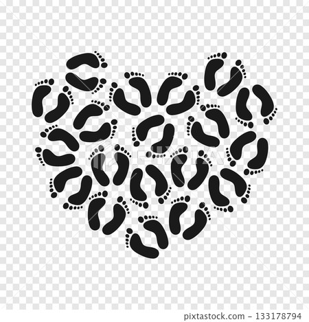 footprints-heart-on-transparent 133178794