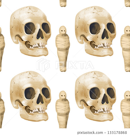 Seamless pattern. Day of the Dead. Illustration of a Mexican holiday, Halloween, horror, Magic 133178868