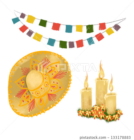 A digital image featuring Halloween, Magic, and Day of the Dead. for your design A digital image featuring Halloween, Magic, and Day of the Dead. for your design 133178883