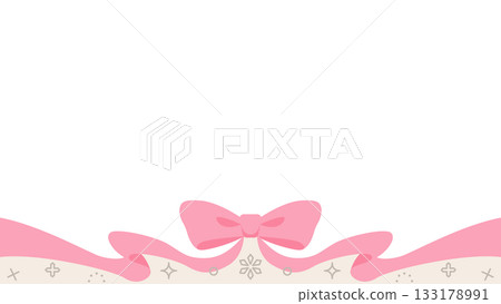 緞帶裝飾框、背景、雪景裝飾 133178991