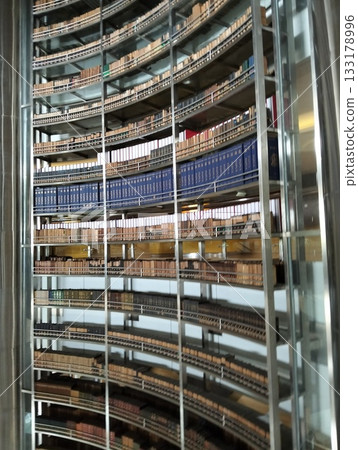 Grand Cylindrical Library Interior 133178996