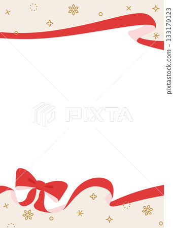 Ribbon decoration frame, background, snow decoration, portrait orientation Ribbon decoration frame, background, snow decoration, portrait orientation 133179123