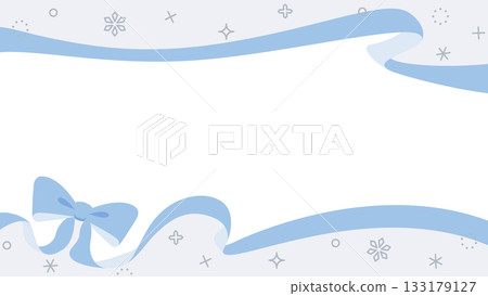 Ribbon decoration frame, background, snow decoration Ribbon decoration frame, background, snow decoration 133179127