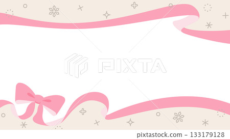 Ribbon decoration frame, background, snow decoration Ribbon decoration frame, background, snow decoration 133179128