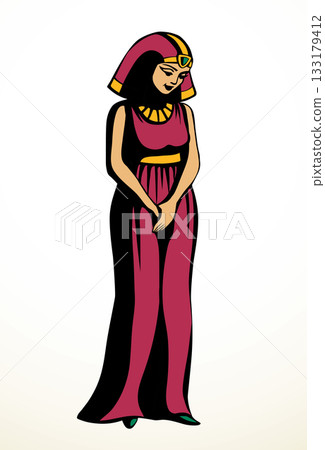 Vector drawing. Egyptian young woman 133179412