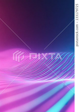 Abstract neon waves in a dark space with pink and blue light. Abstract neon waves in a dark space with pink and blue light. 133179725